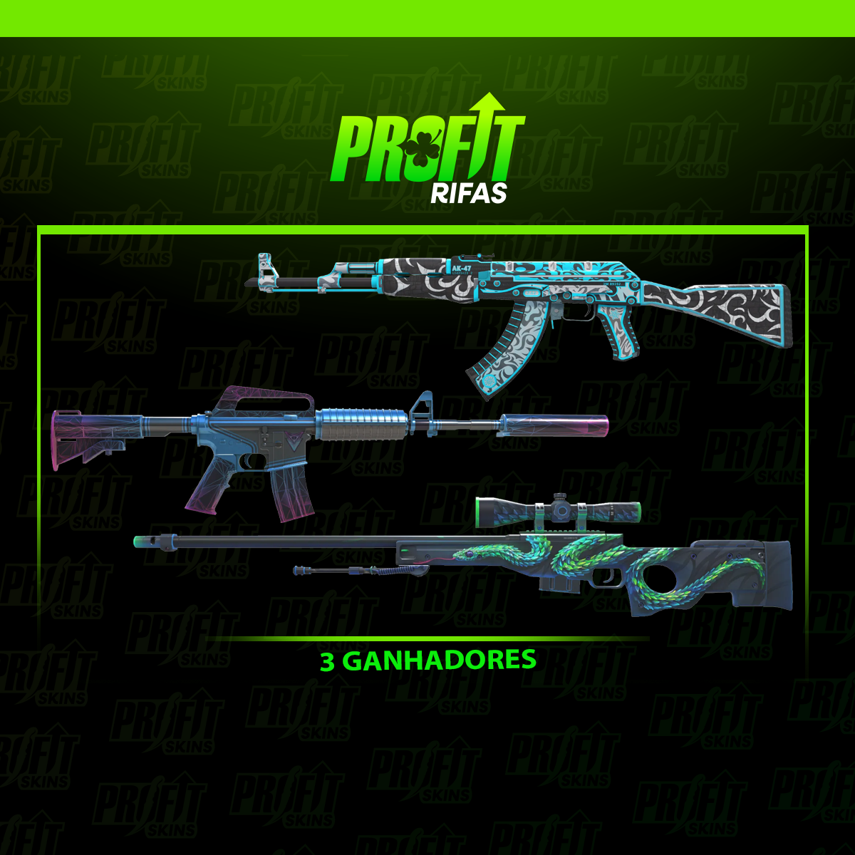 3 GANHADORES - AK | M4 | AWP